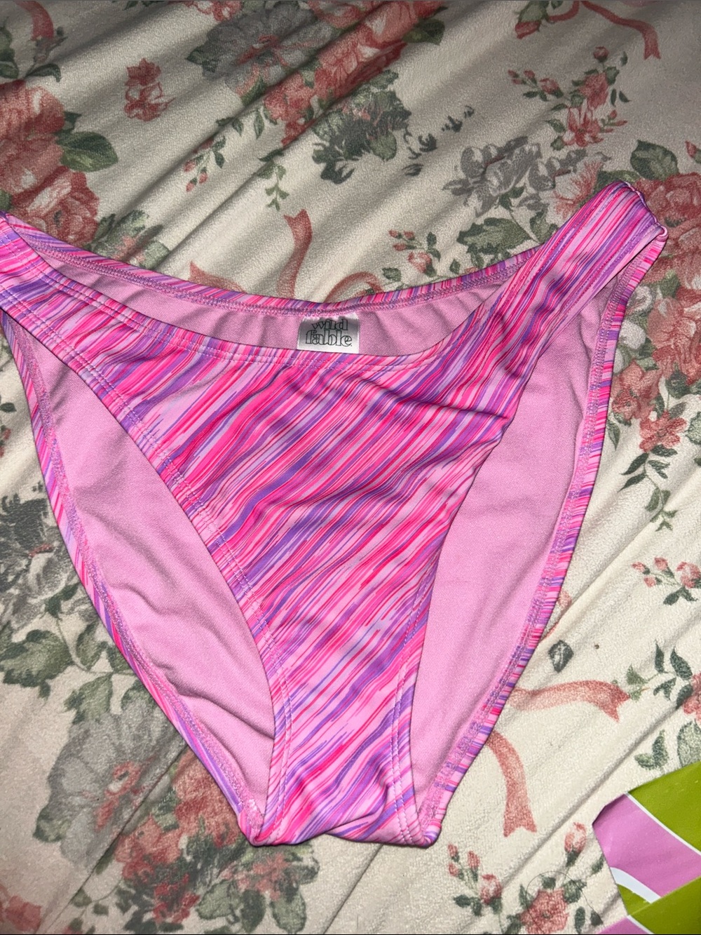 wild fable Pink & Purple Striped Bikini Bottom